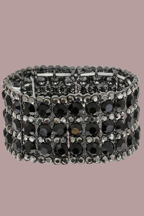 Jewel Embellished Stretch Bracelet - B041BK