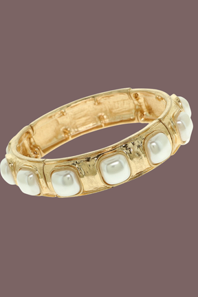 Pearl Stone Stretch Bracelet - B038PR