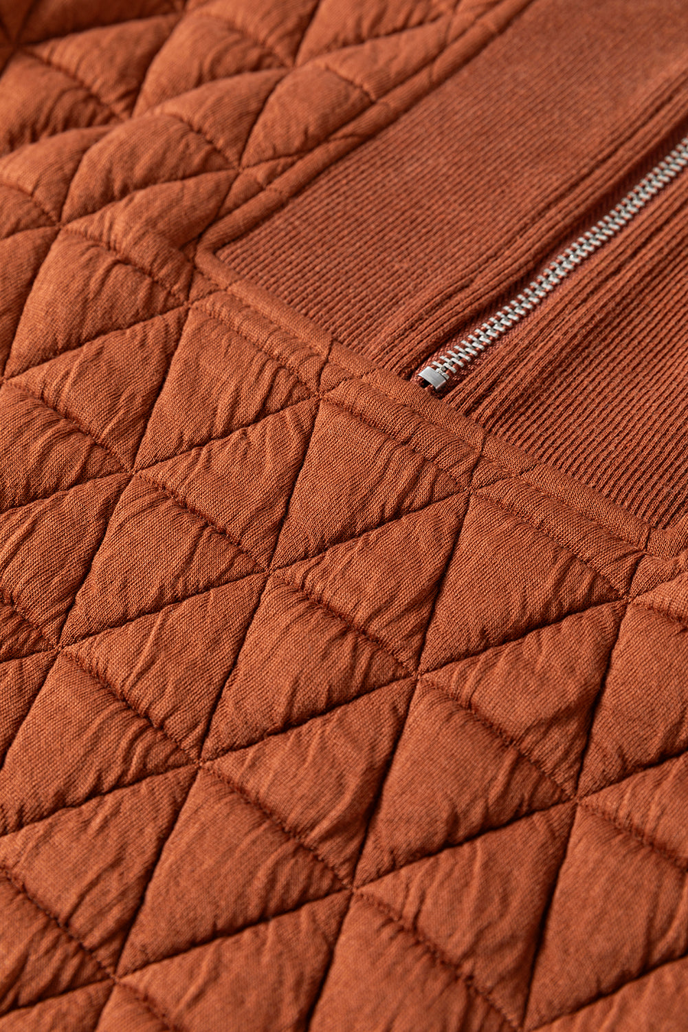 Cinnamon Spice Geometric Quilted Pullover