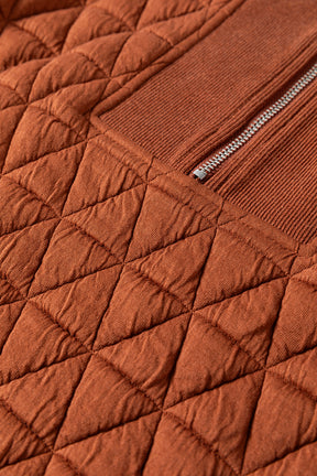 Cinnamon Spice Geometric Quilted Pullover
