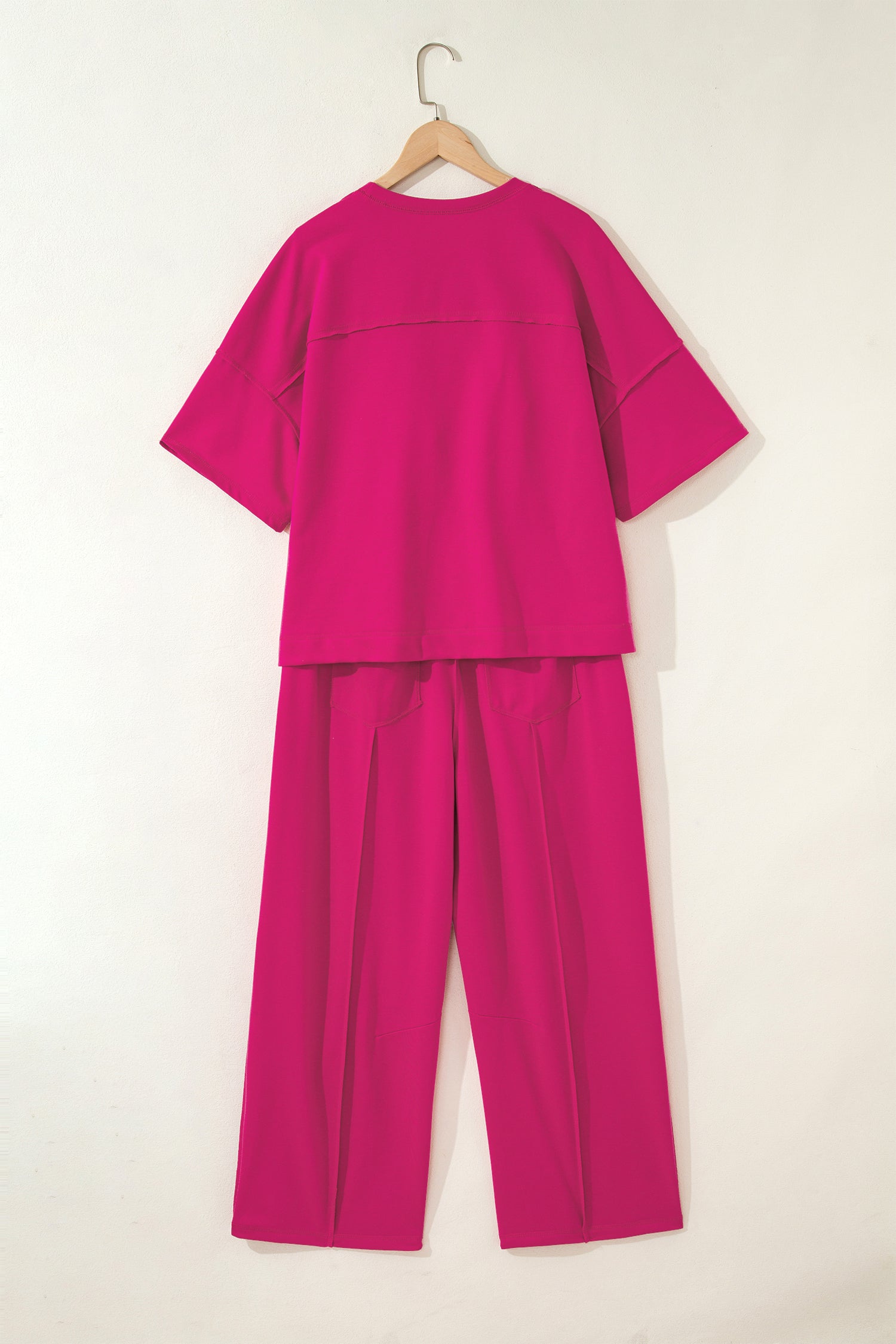 Here For It Rose Red Top and Barrel Pant Set