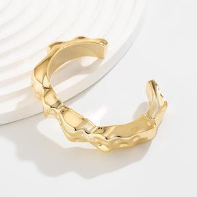 Gold Irregular Shape Cuff Bangles - B016GO