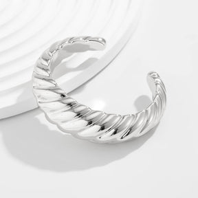 Silver Irregular Shape Cuff Bangles - B015SI