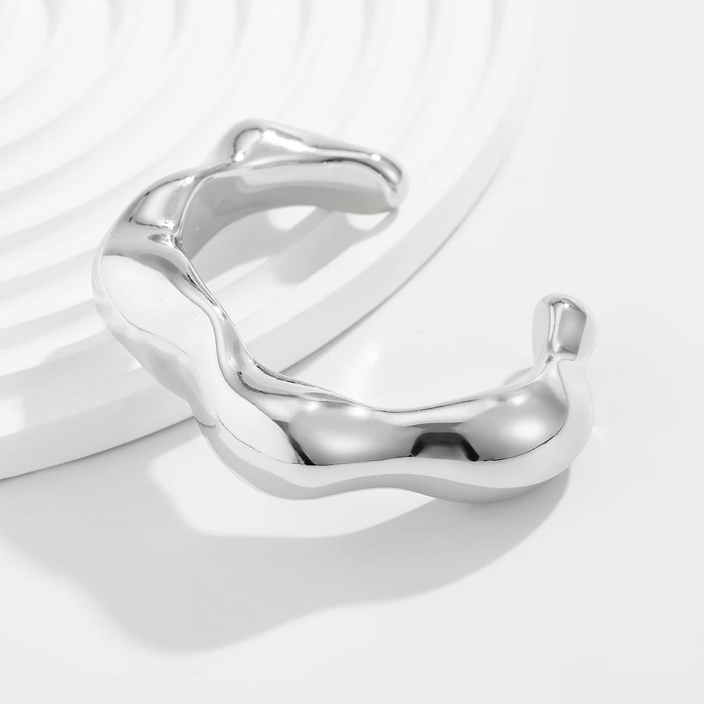 Silver Irregular Shape Cuff Bangles - B015SI