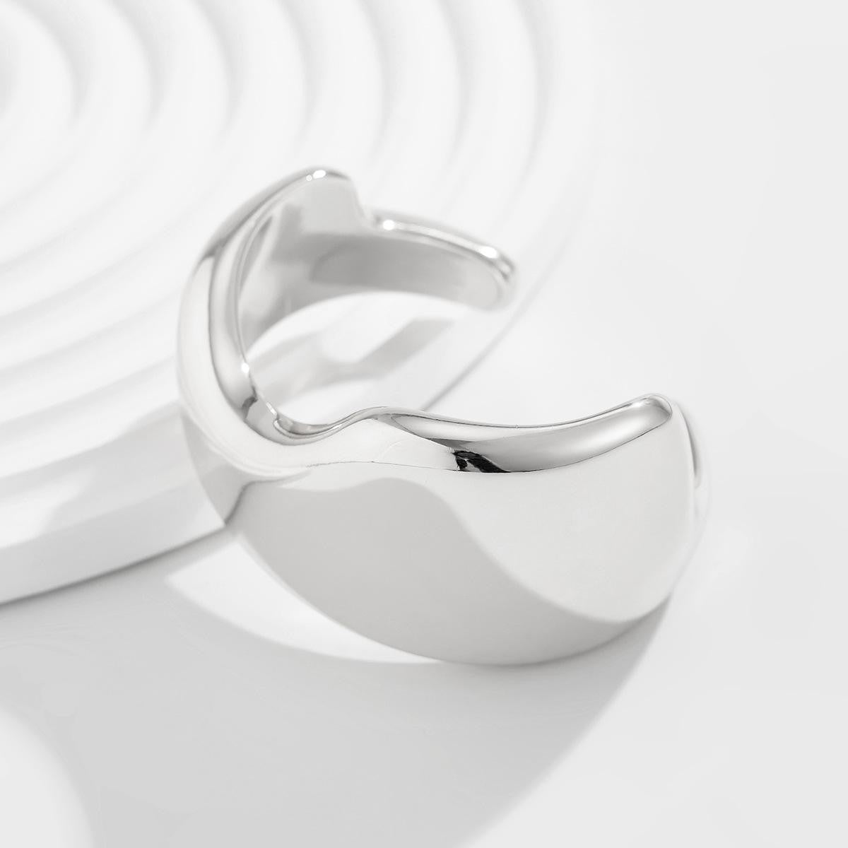 Silver Irregular Shape Cuff Bangles - B015SI
