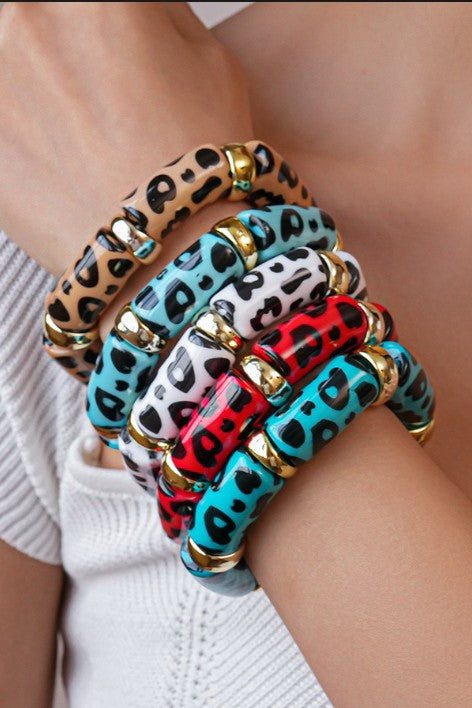 Leopard Animal Stretch Bracelet - B034 (4 Colors)