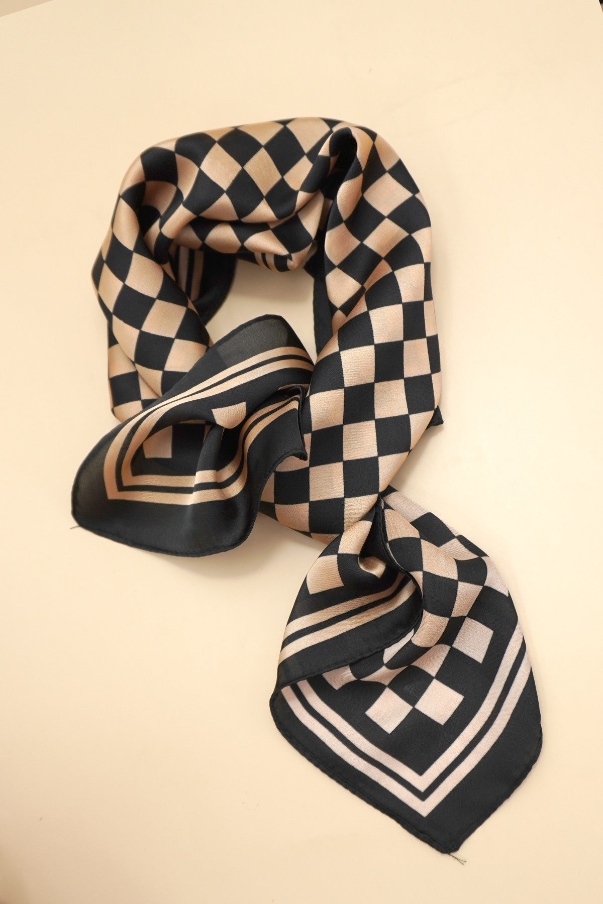 Brown Checker Print Scarf - SC007BR