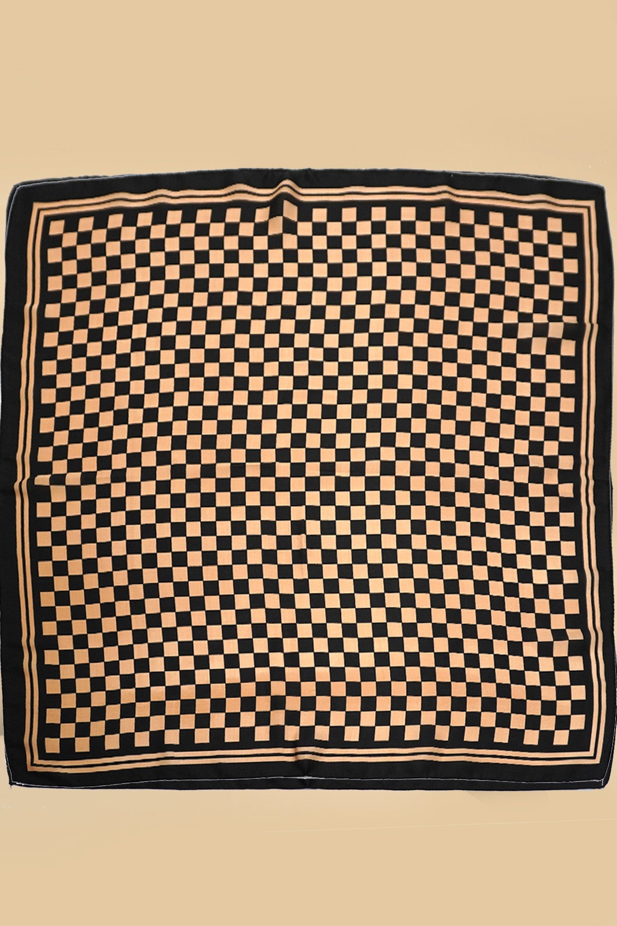 Brown Checker Print Scarf - SC007BR