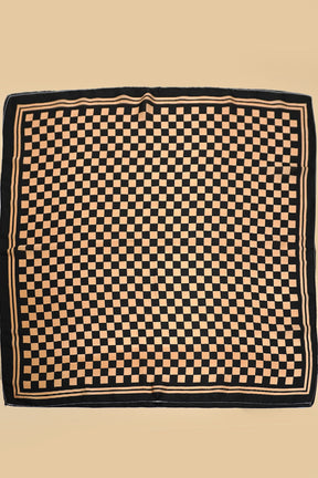 Brown Checker Print Scarf - SC007BR