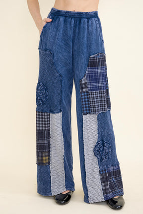 Set The Vibe Navy Plaid Pant - P019NV