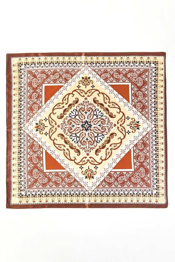 Brown Paisley & Arabesque carf - SC006BR