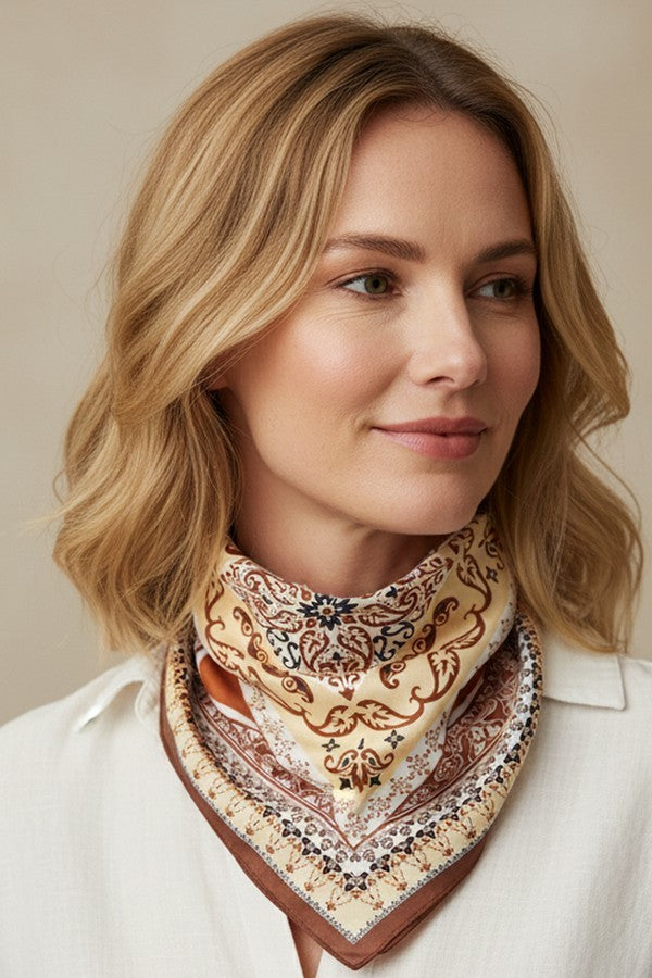 Brown Paisley & Arabesque carf - SC006BR