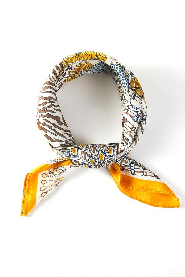 Mustard Geometric Pattern Scarf - SC008MU