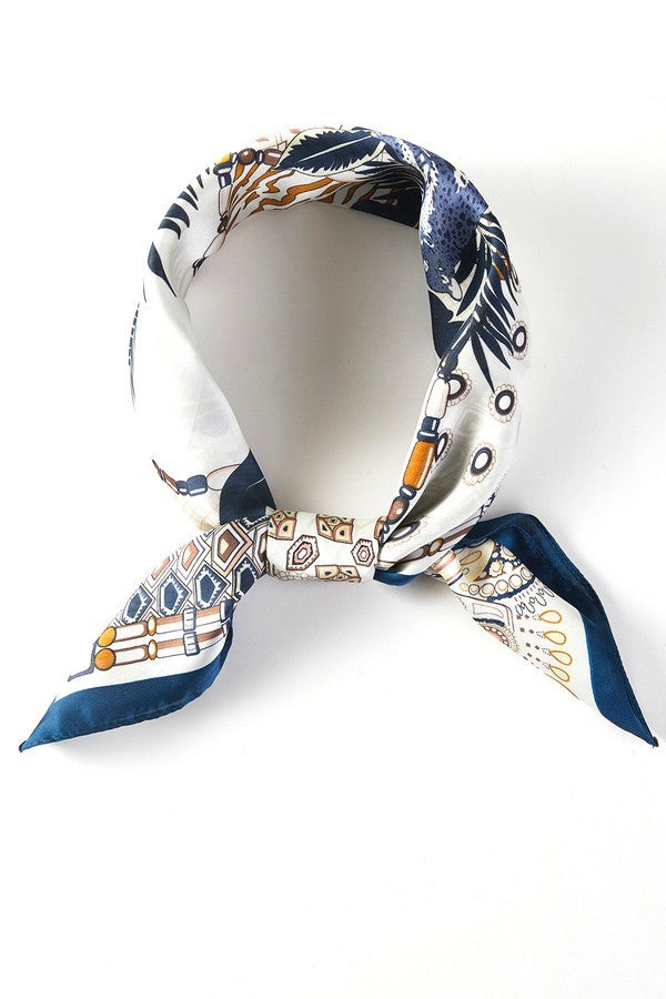 Navy Geometric Pattern Scarf - SC002NV