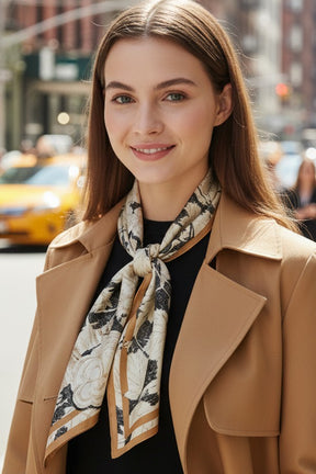 Taupe Abstract Floral Print Scarf - SC005TA