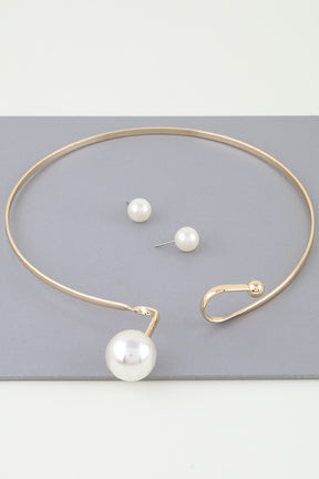 Pearl Hook Wrap Necklace Set - N075GO