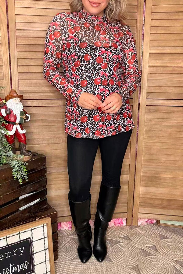 Put a Cherry On Top Mesh Sheer Top - S172BK