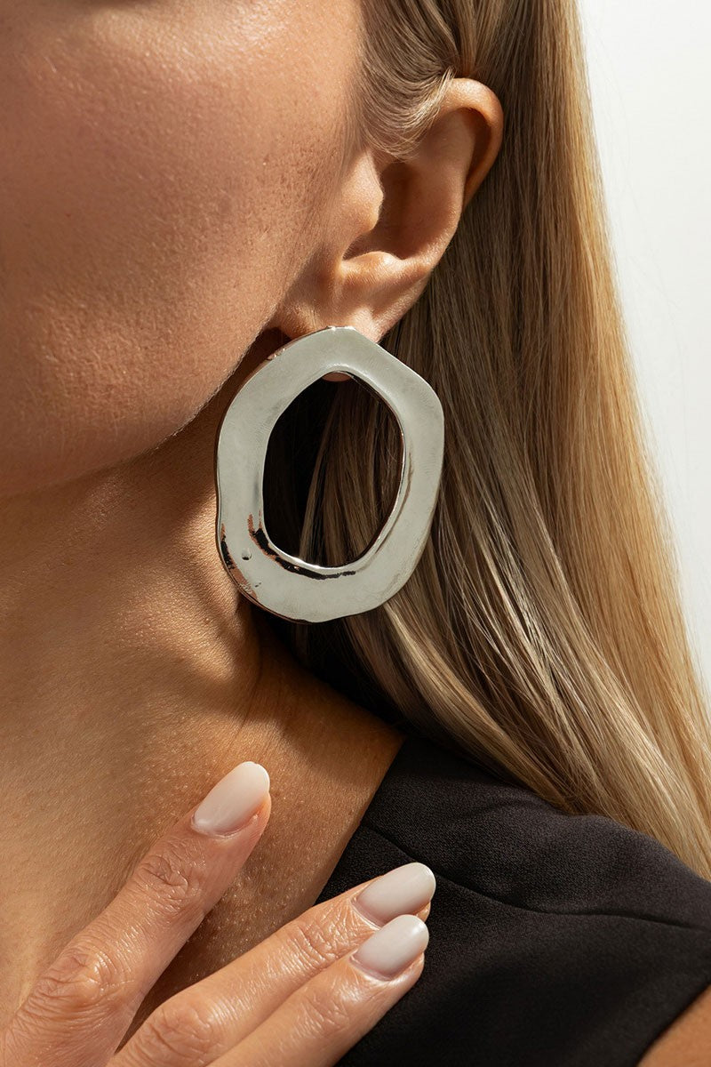 Silver Circle Earrings - E084SI