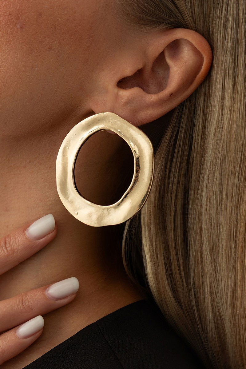 Gold Circle Earrings - E083GO