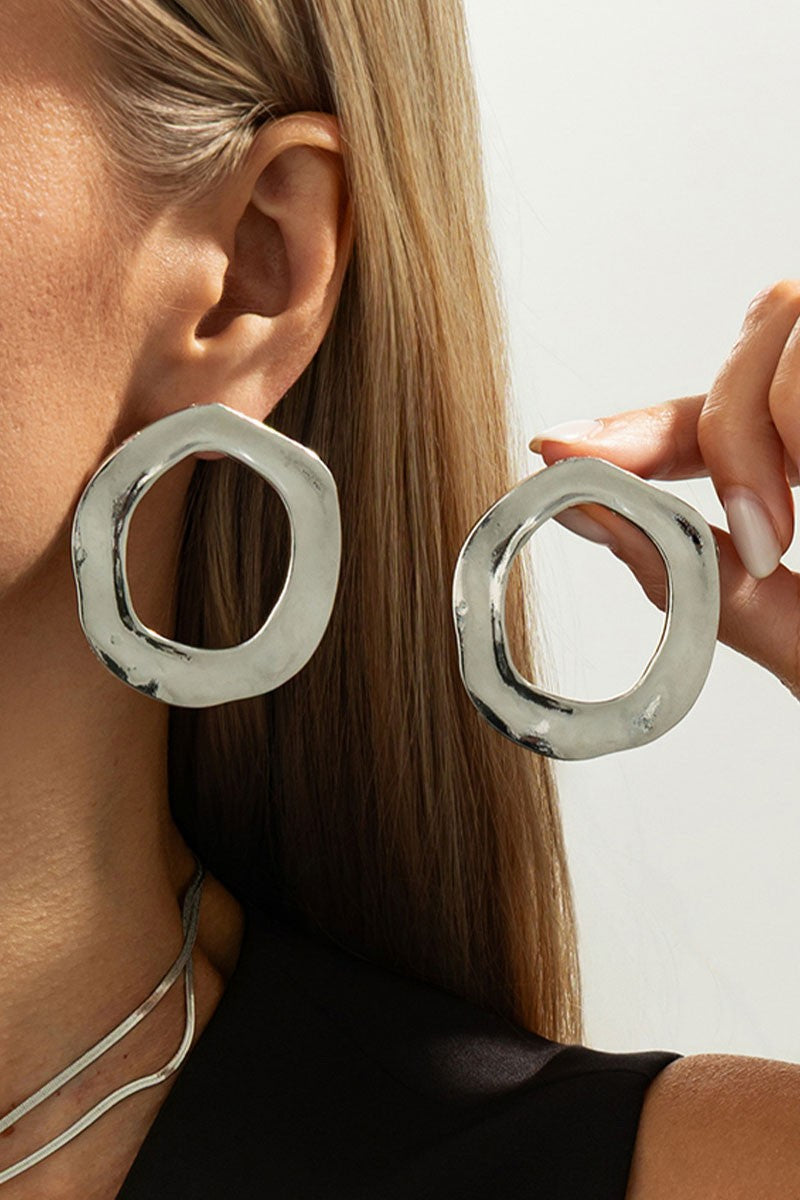Silver Circle Earrings - E084SI