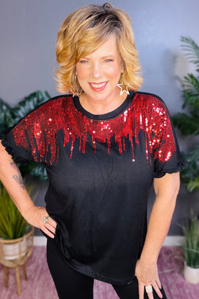 Glam On The Go Sequin Top - S060RD