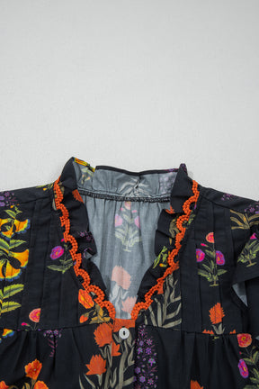Garden Splash Floral Print Top