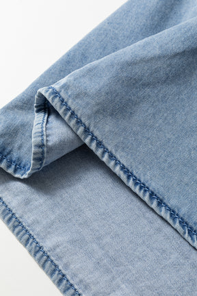 Denim Made Classic Ruffled Collar Denim Top