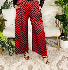 Ready Set Slay Checkered Pants - LW002RD