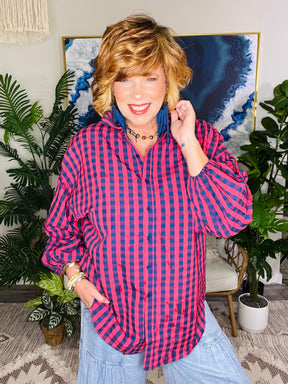 Campfire Kisses Plaid Top - S854NV