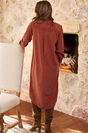 Crisp Autumn Days Corduroy Midi Dress