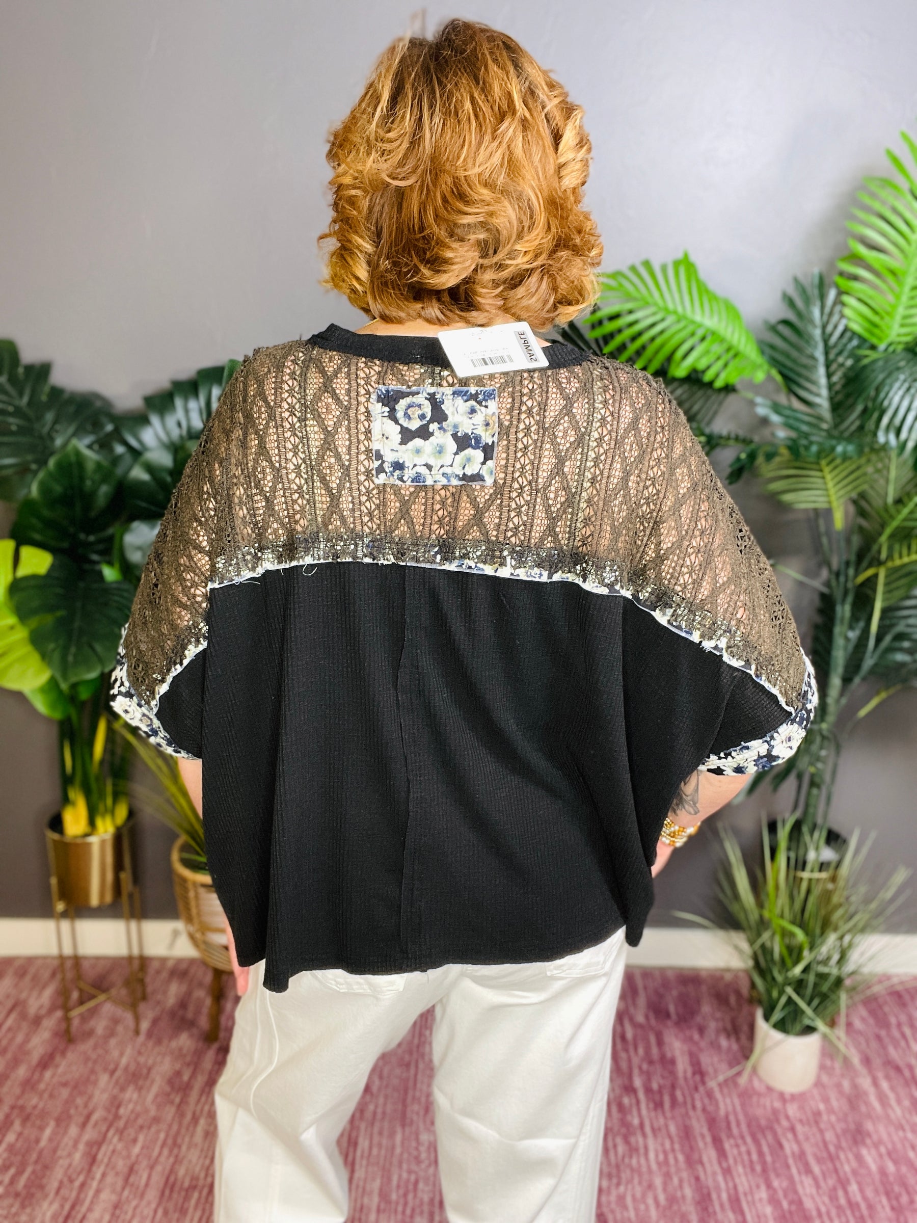 Hello Spring Vibes Black Top