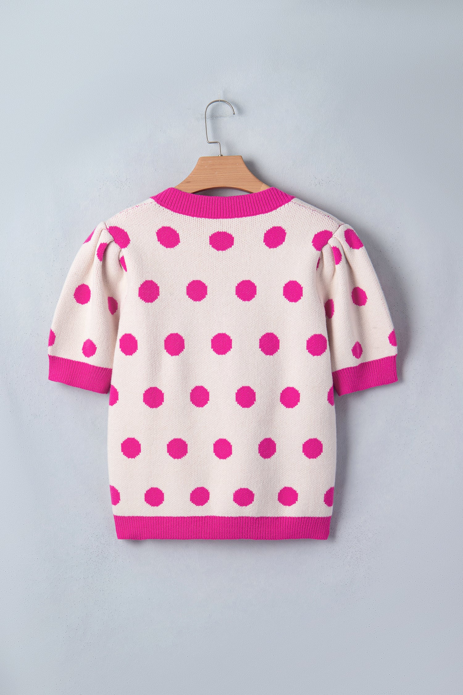 Haute Spot Pink Polka Dot Sweater Top