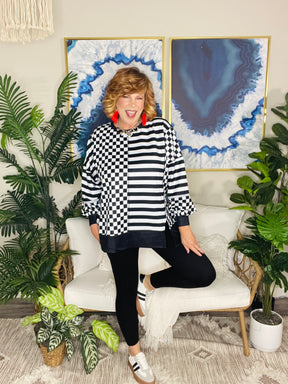 On The Right Track Top - S942BK