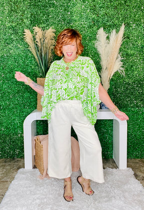 Make An Impact Green Floral Top - S408GN