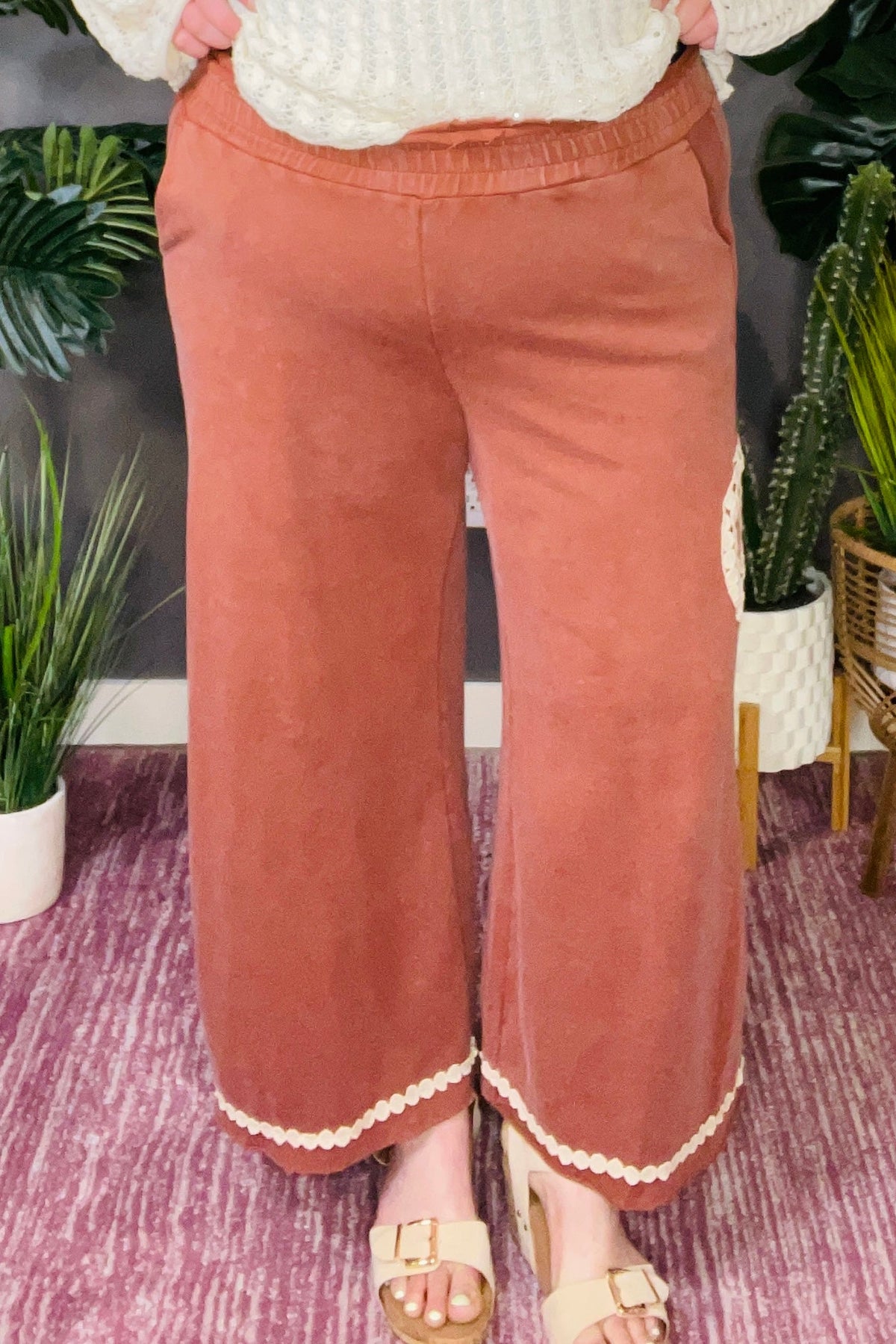 Peace All Around Red/Brown Pants - P035RB