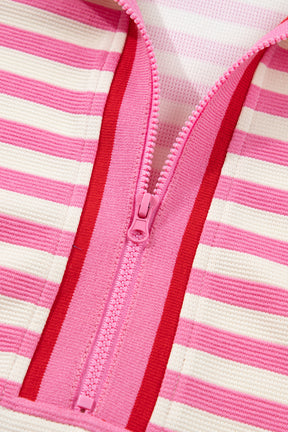 Off In Paradise Sachet Pink Stripe Top And Skort Set