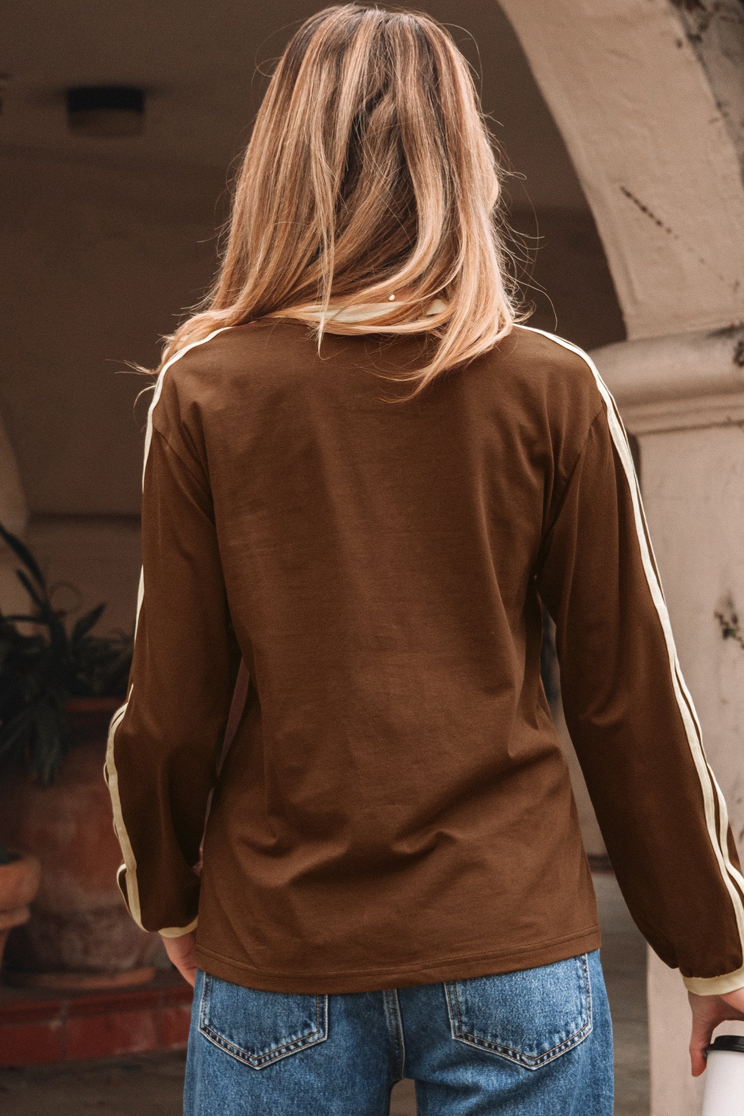 Brown Eyed Girl Striped Accent Top