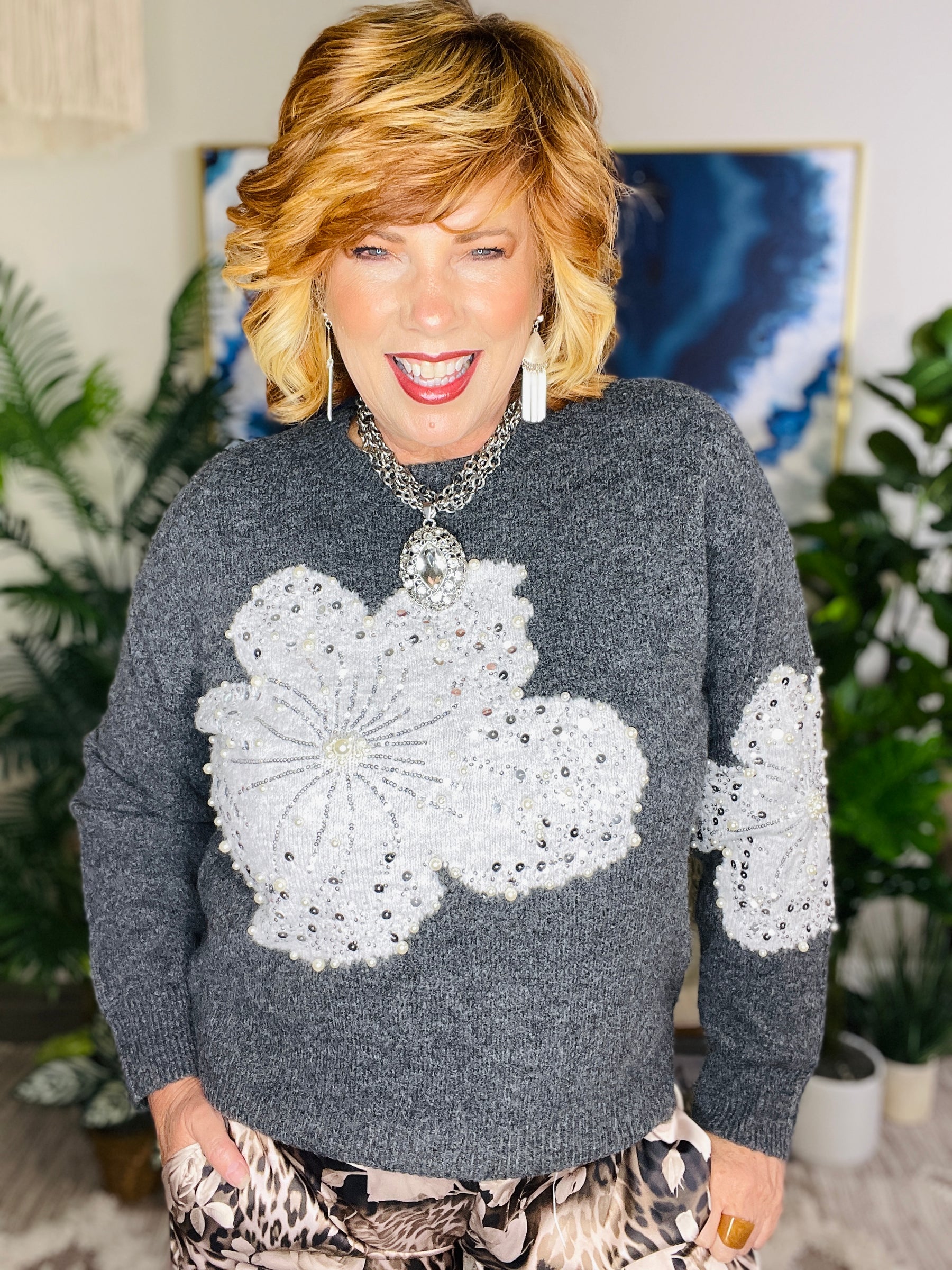 Petals And Pearls Sweater