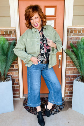 Annabelle Mid Rise Crop Wide Leg Jeans