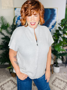 Casually Cozy Zipper Knit Sweater