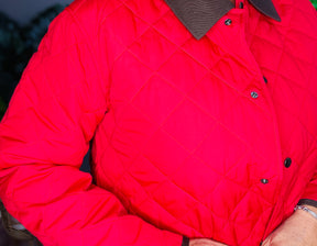Fashion Cover Girl Red Quilted Jacket - OT008RD