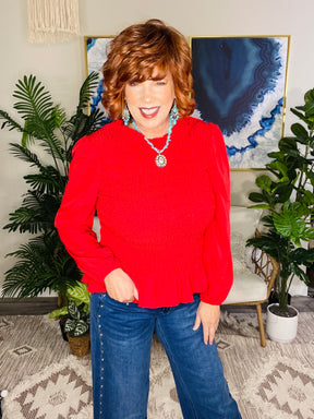 Pretty Little Thing Smocked Ruffle Top (4 Colors)