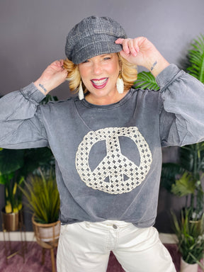 Peace All Around Charcoal Top - S240CG