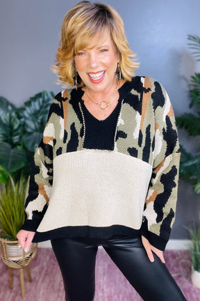 Nowhere To Run Camo Knit Sweater - S048CA