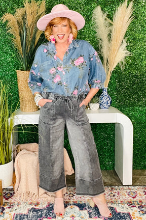 Backroad Beauty Floral Denim Shirt