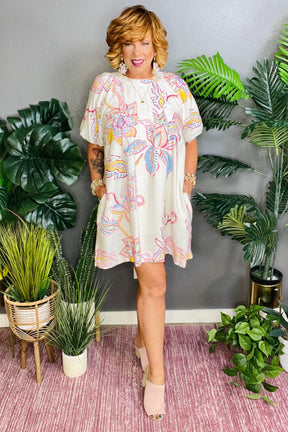 Ready Or Not Boho Off White Floral Mini Dress