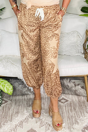 You're A Star Leopard Print Star Jogger Pants
