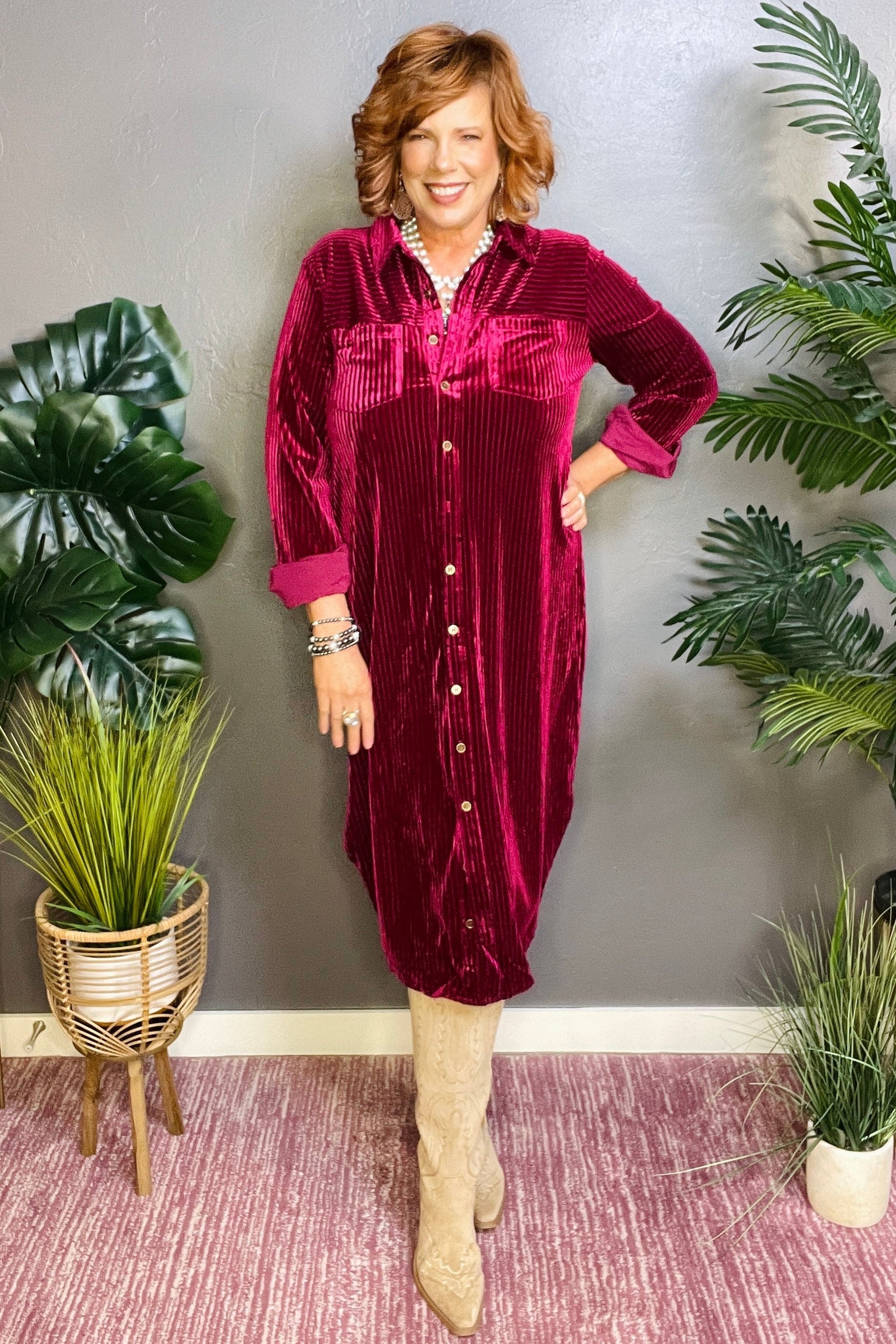Style Goals Wine Duster - OT026WN