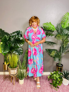 Hello Gorgeous Floral Print Midi Dress