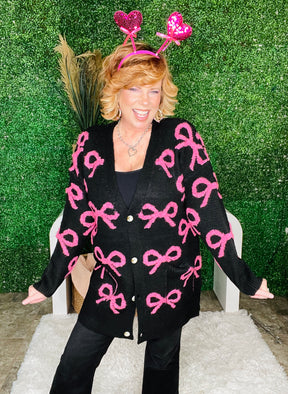 Pretty Little Bow Cardigan - OT120BK